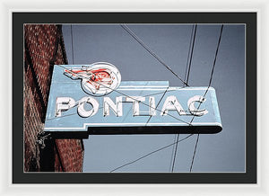 Photo Of An Old, Vintage Pontiac Sign - Framed Print