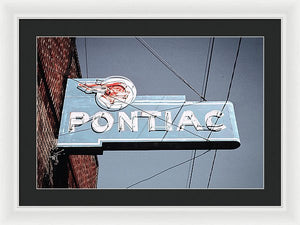 Photo Of An Old, Vintage Pontiac Sign - Framed Print