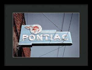 Photo Of An Old, Vintage Pontiac Sign - Framed Print