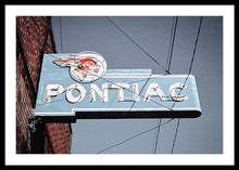 Load image into Gallery viewer, Photo Of An Old, Vintage Pontiac Sign - Framed Print