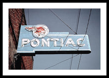 Load image into Gallery viewer, Photo Of An Old, Vintage Pontiac Sign - Framed Print