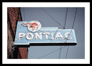 Photo Of An Old, Vintage Pontiac Sign - Framed Print