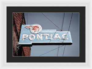 Photo Of An Old, Vintage Pontiac Sign - Framed Print