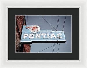 Photo Of An Old, Vintage Pontiac Sign - Framed Print