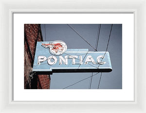 Photo Of An Old, Vintage Pontiac Sign - Framed Print