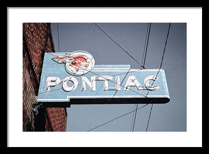 Photo Of An Old, Vintage Pontiac Sign - Framed Print