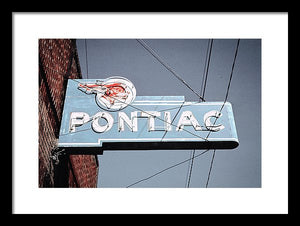 Photo Of An Old, Vintage Pontiac Sign - Framed Print