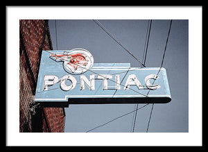 Photo Of An Old, Vintage Pontiac Sign - Framed Print