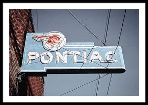 Photo Of An Old, Vintage Pontiac Sign - Framed Print