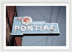 Photo Of An Old, Vintage Pontiac Sign - Framed Print