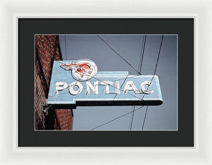 Photo Of An Old, Vintage Pontiac Sign - Framed Print