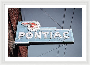 Photo Of An Old, Vintage Pontiac Sign - Framed Print