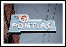 Load image into Gallery viewer, Photo Of An Old, Vintage Pontiac Sign - Framed Print