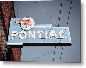 Photo Of An Old, Vintage Pontiac Sign - Metal Print