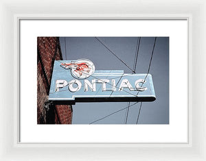 Photo Of An Old, Vintage Pontiac Sign - Framed Print