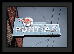 Photo Of An Old, Vintage Pontiac Sign - Framed Print