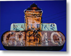 Retro Ice Cream Sign - Metal Print