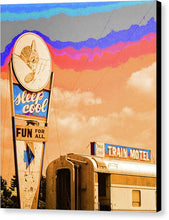 Load image into Gallery viewer, Retro Motel Sign - Train Car - Canvas Print