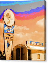 Load image into Gallery viewer, Retro Motel Sign - Train Car - Canvas Print