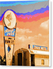 Load image into Gallery viewer, Retro Motel Sign - Train Car - Canvas Print