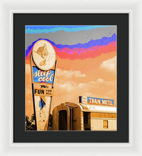 Load image into Gallery viewer, Retro Motel Sign - Train Car - Framed Print