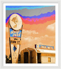 Load image into Gallery viewer, Retro Motel Sign - Train Car - Framed Print