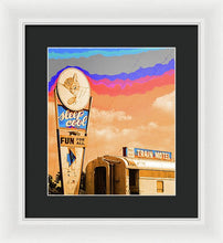 Load image into Gallery viewer, Retro Motel Sign - Train Car - Framed Print