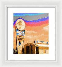 Load image into Gallery viewer, Retro Motel Sign - Train Car - Framed Print