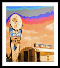 Load image into Gallery viewer, Retro Motel Sign - Train Car - Framed Print