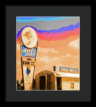 Load image into Gallery viewer, Retro Motel Sign - Train Car - Framed Print