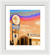 Load image into Gallery viewer, Retro Motel Sign - Train Car - Framed Print