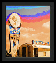 Load image into Gallery viewer, Retro Motel Sign - Train Car - Framed Print