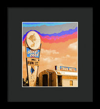 Load image into Gallery viewer, Retro Motel Sign - Train Car - Framed Print