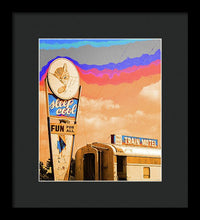 Load image into Gallery viewer, Retro Motel Sign - Train Car - Framed Print