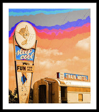 Load image into Gallery viewer, Retro Motel Sign - Train Car - Framed Print