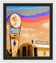 Load image into Gallery viewer, Retro Motel Sign - Train Car - Framed Print