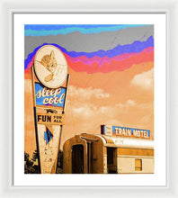 Load image into Gallery viewer, Retro Motel Sign - Train Car - Framed Print