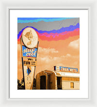 Load image into Gallery viewer, Retro Motel Sign - Train Car - Framed Print