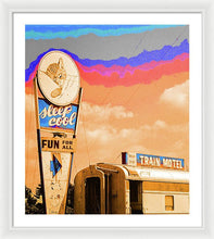 Load image into Gallery viewer, Retro Motel Sign - Train Car - Framed Print