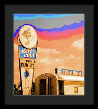 Load image into Gallery viewer, Retro Motel Sign - Train Car - Framed Print