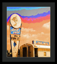 Load image into Gallery viewer, Retro Motel Sign - Train Car - Framed Print