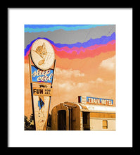 Load image into Gallery viewer, Retro Motel Sign - Train Car - Framed Print