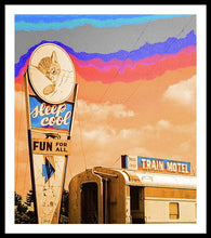 Load image into Gallery viewer, Retro Motel Sign - Train Car - Framed Print