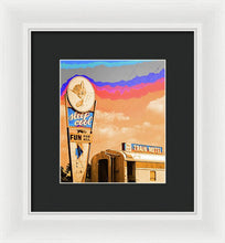 Load image into Gallery viewer, Retro Motel Sign - Train Car - Framed Print