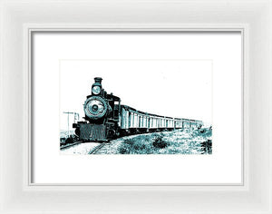 Scenic - Bluegreen Train Coming - Framed Print