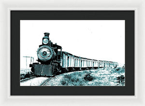 Scenic - Bluegreen Train Coming - Framed Print