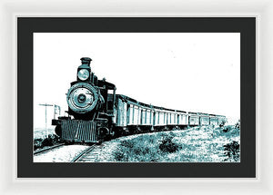 Scenic - Bluegreen Train Coming - Framed Print