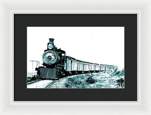 Scenic - Bluegreen Train Coming - Framed Print