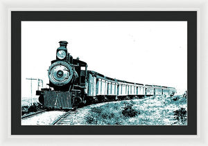 Scenic - Bluegreen Train Coming - Framed Print