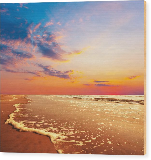 Scenic - The Glowing Beach - Wood Print